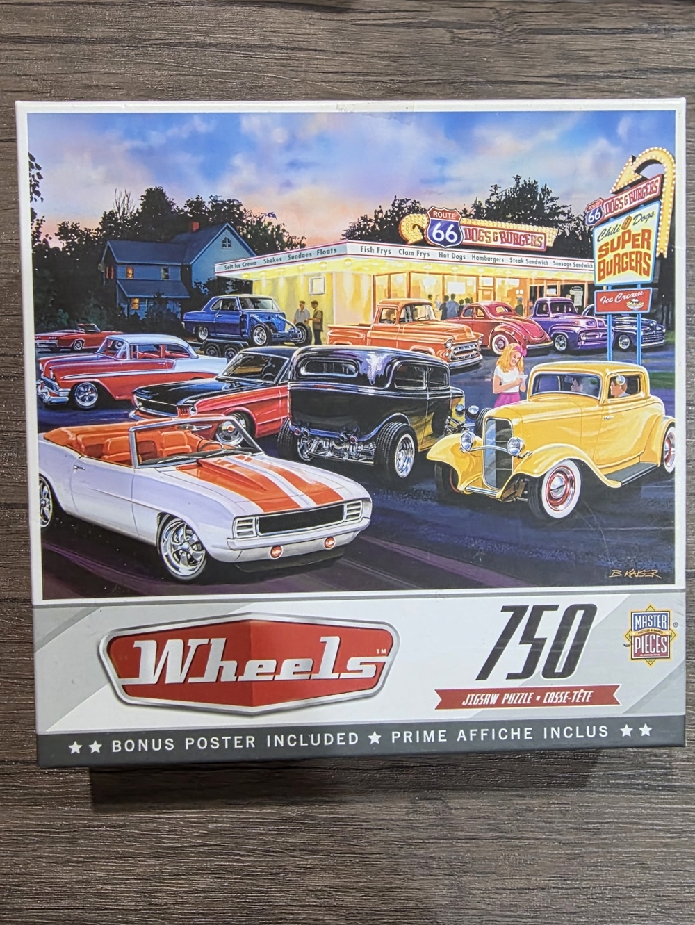 🧩2/$12 750 Piece MasterPieces Route 66 Dogs and Burgers Jigsaw Puzzle Complete